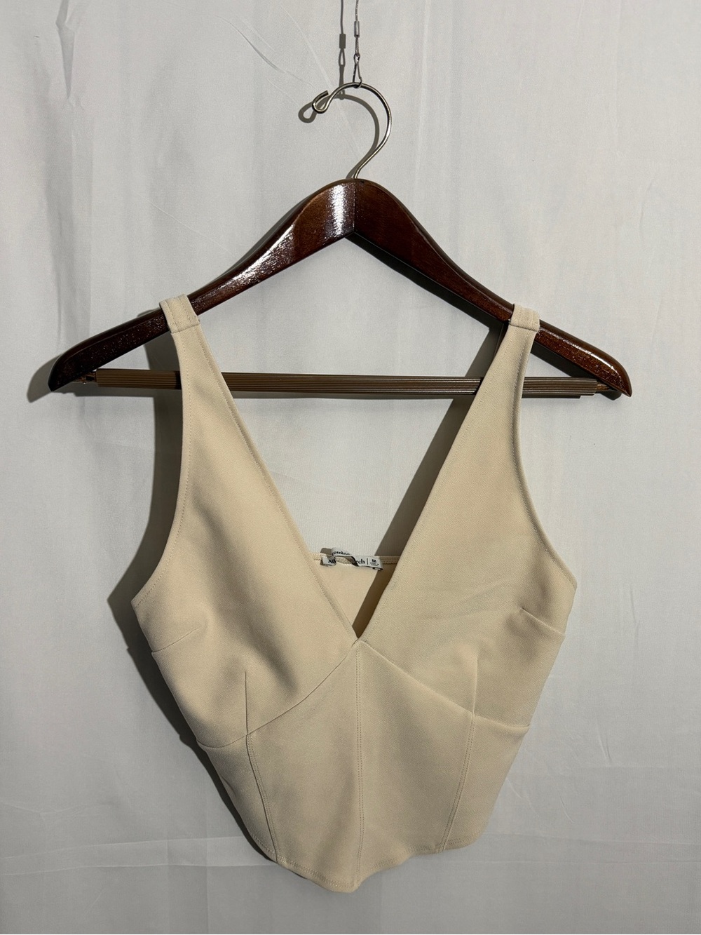 Abercrombie Corset Bustier Crop Top Cream Size M